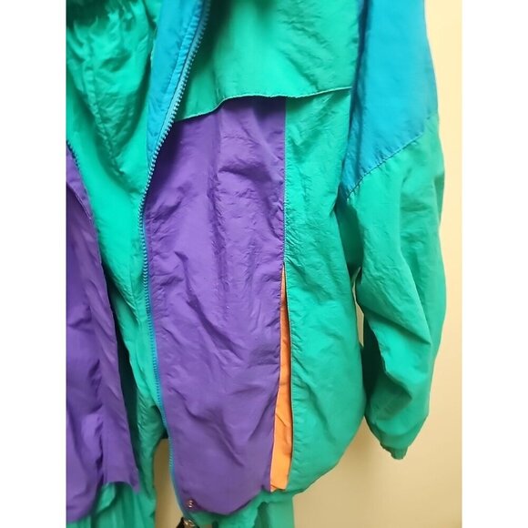Vintage 80s Casual Isle Color Block Neon Track Suit Size XL Excellent Condition - Picture 3 of 13